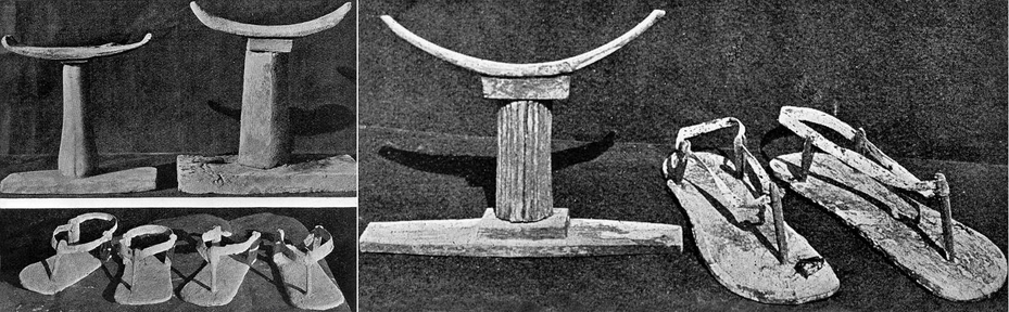 Two Sandals of Isis Ancient Egyptian Goddess Headrest Osiris